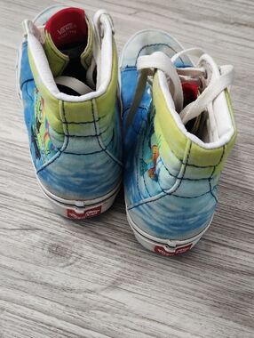 Vans Kids Spongebob High-Top Sneakers in Blue and Yellow Tie-Dye